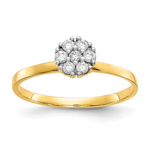 10k Clear CZ Cluster Promise Ring