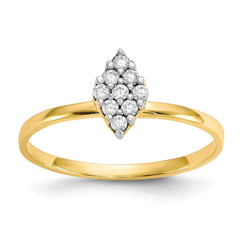 10k Clear CZ Cluster Promise Ring