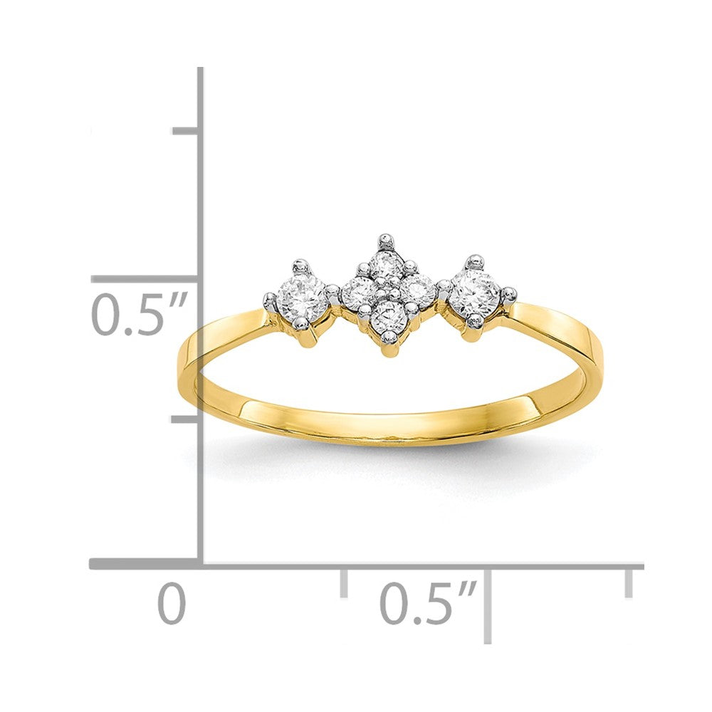 10k Clear CZ Fancy Ring