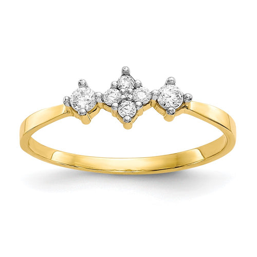 10k Clear CZ Fancy Ring