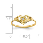 10k CZ Heart Ring