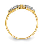 10k Double Heart CZ Ring