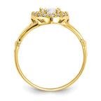 10k CZ Heart Halo Ring