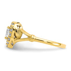 10k CZ Heart Halo Ring