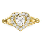 10k CZ Heart Halo Ring