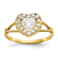10k CZ Heart Halo Ring