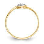 10K and White Rhodium CZ Bypass Heart Ring