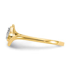 10K and White Rhodium CZ Bypass Heart Ring