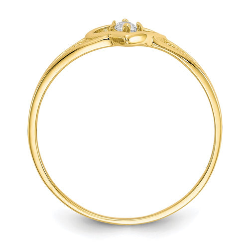 10k CZ Heart Ring