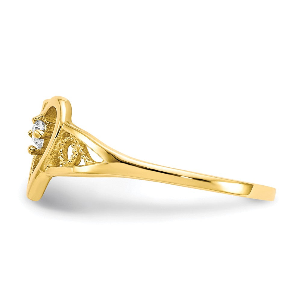 10k CZ Heart Ring