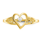 10k CZ Heart Ring