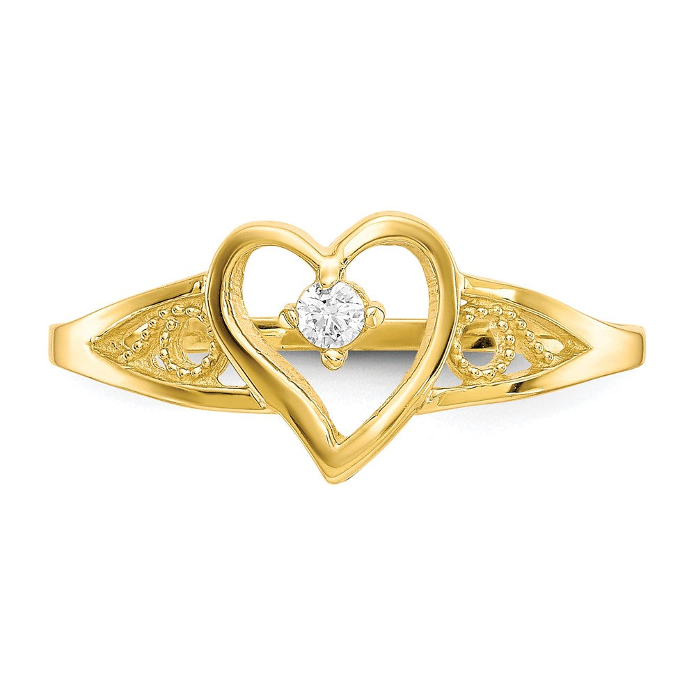 10k CZ Heart Ring
