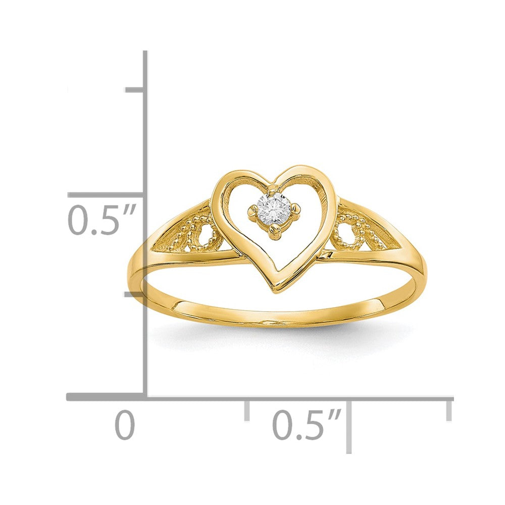 10k CZ Heart Ring