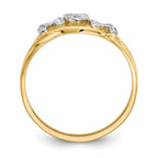 10K and White Rhodium MOM CZ Ring