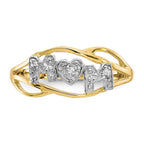 10K and White Rhodium MOM CZ Ring