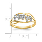 10K and White Rhodium MOM CZ Ring