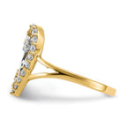 10K and White Rhodium I Heart YOU CZ Heart Ring