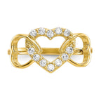 10k CZ Three Heart Ring