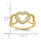 10k CZ Three Heart Ring