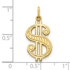 10k Solid Polished Dollar Sign Charm