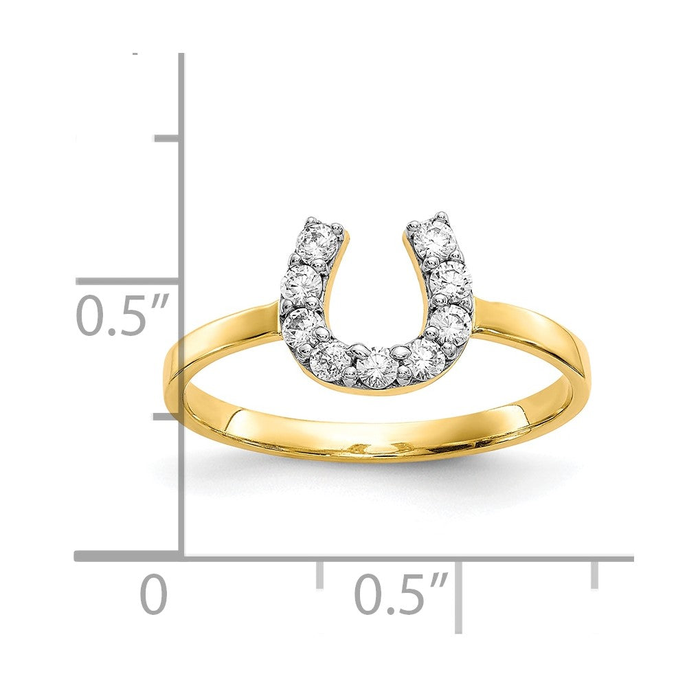 10k CZ Horseshoe Ring