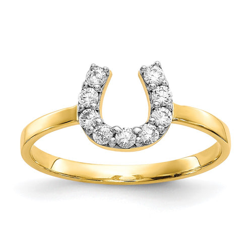 10k CZ Horseshoe Ring