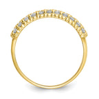 10k Fancy 2-Row Clear CZ Ring
