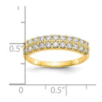 10k Fancy 2-Row Clear CZ Ring