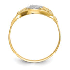 10K and White Rhodium Filigree Heart Ring