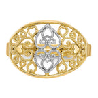 10K and White Rhodium Filigree Heart Ring