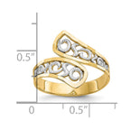 10k and White Rhodium Filigree Bypass Ring