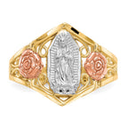 10k Two-tone and White Rhodium Our Lady of Guadalupe Ring