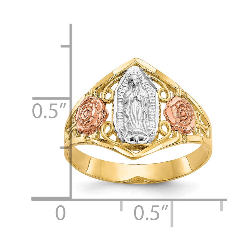 10k Two-tone and White Rhodium Our Lady of Guadalupe Ring