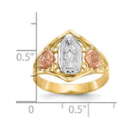 10k Two-tone and White Rhodium Our Lady of Guadalupe Ring