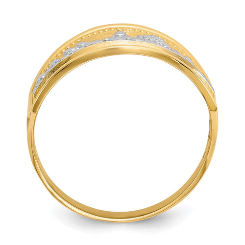 10k and White Rhodium Ladies Last Supper Ring
