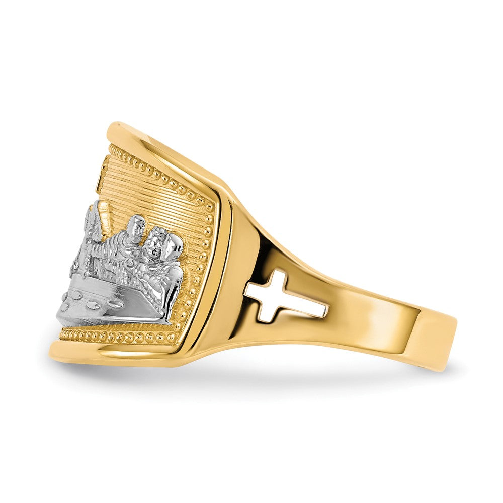 10k and White Rhodium Ladies Last Supper Ring