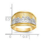 10k and White Rhodium Ladies Last Supper Ring