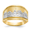 10k and White Rhodium Ladies Last Supper Ring