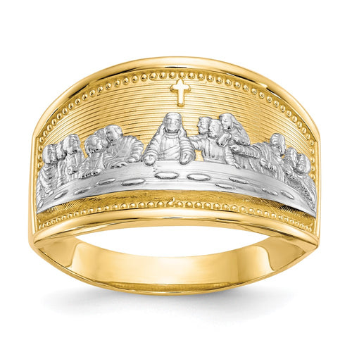 10k and White Rhodium Ladies Last Supper Ring