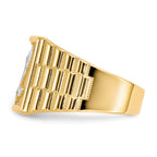 IB Goodman 10k and White Rhodium Mens Eagle Ring