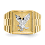 IB Goodman 10k and White Rhodium Mens Eagle Ring