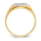 IB Goodman 10k and White Rhodium Mens CZ Cluster Ring
