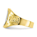 IB Goodman 10k and White Rhodium Mens Eagle Ring