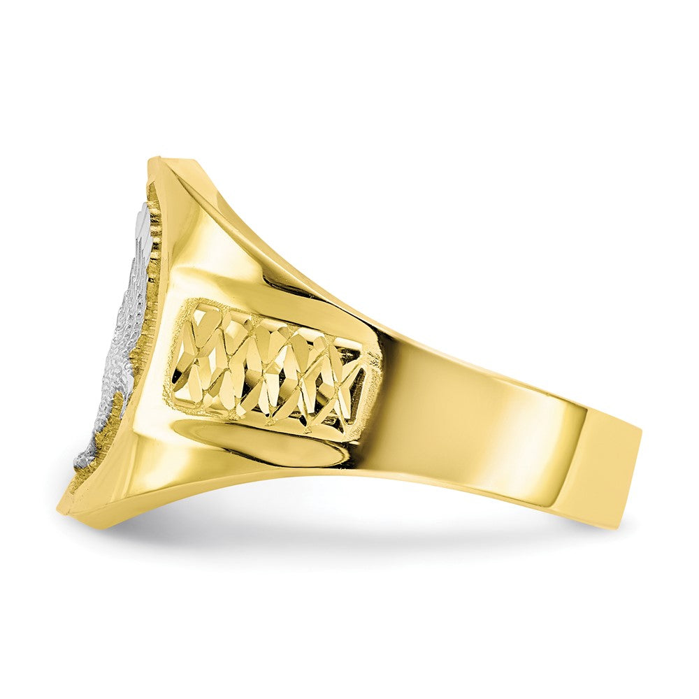 IB Goodman 10k and White Rhodium Mens Eagle Ring