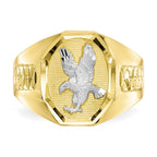 IB Goodman 10k and White Rhodium Mens Eagle Ring