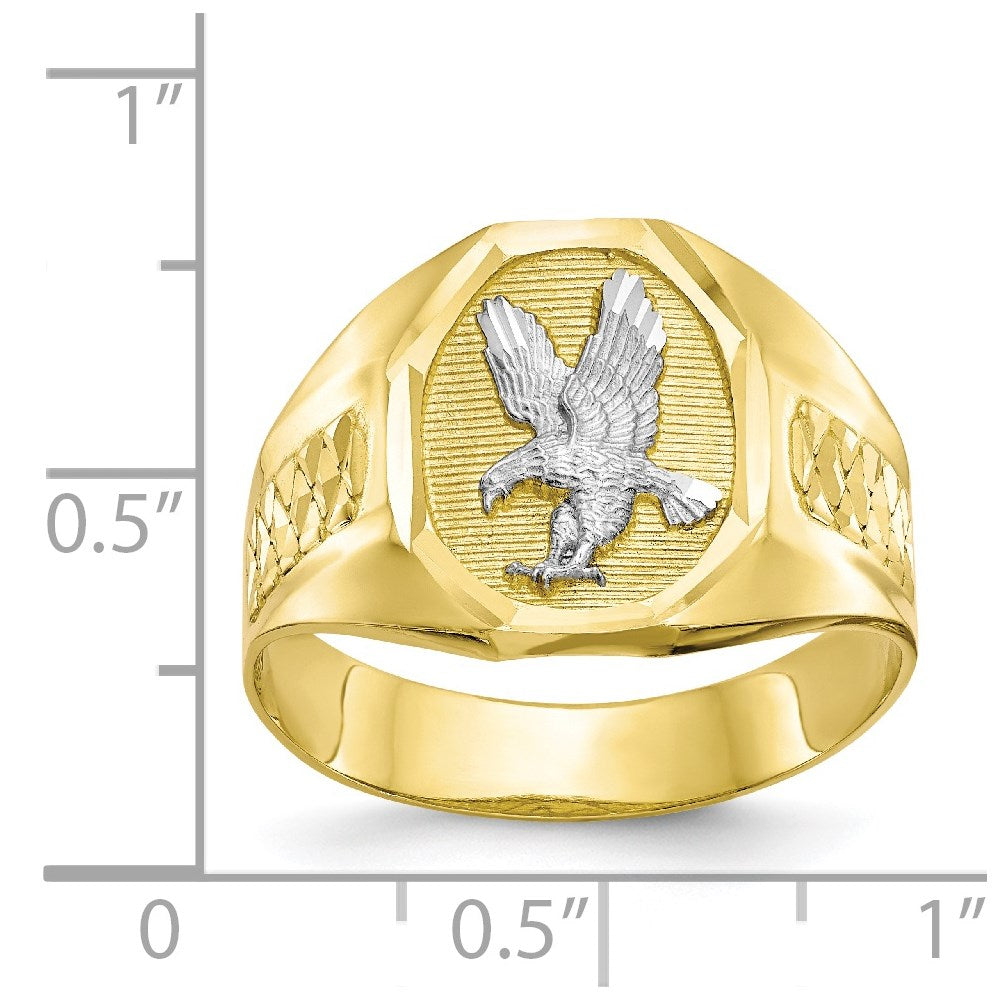 IB Goodman 10k and White Rhodium Mens Eagle Ring