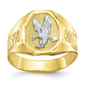 IB Goodman 10k and White Rhodium Mens Eagle Ring