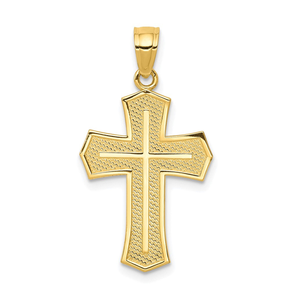 10K Passion Cross with Jesus Face Reversible Pendant