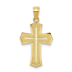 10K Passion Cross with Jesus Face Reversible Pendant