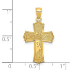 10K Passion Cross with Jesus Face Reversible Pendant